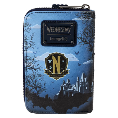 Loungefly MGM Wednesday Nevermore Academy Castle Zip Around Wallet