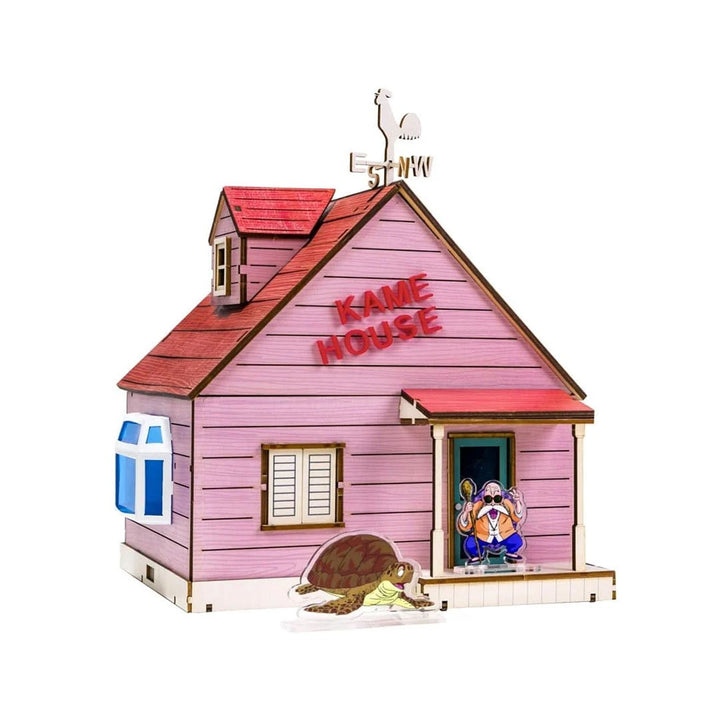 Puremind Dragon Ball Kame House Wood Construction Set with Acrylic Figures