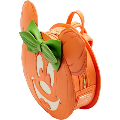 Loungefly Disney Glow Face Minnie Pumpkin Mini Backpack