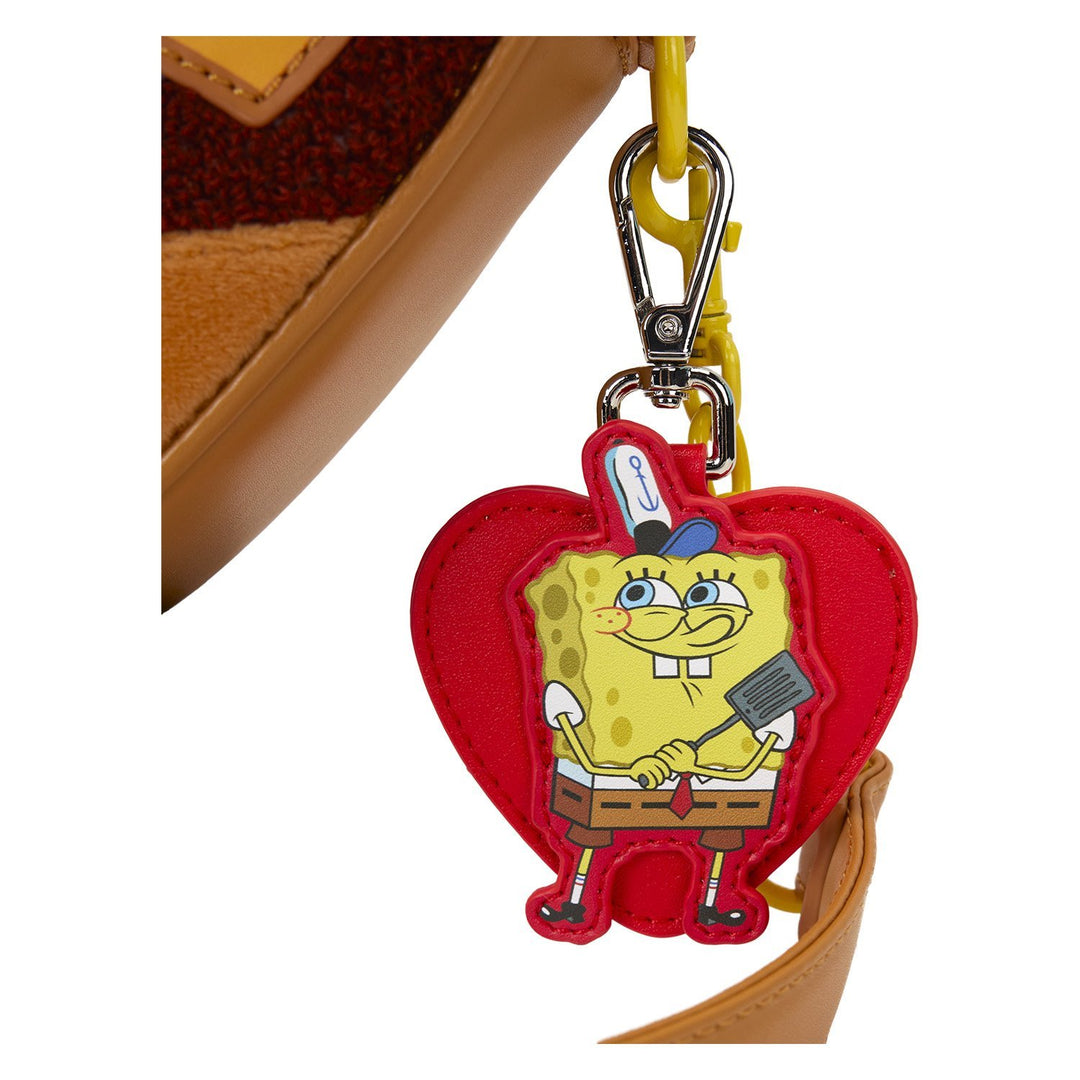 Loungefly Nickelodeon SpongeBob SquarePants Krabby Patty Plush Heart Figural Crossbody Bag