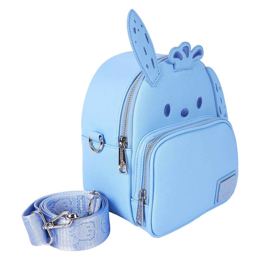 Loungefly Sanrio Pochacco Monochrome Cosplay Convertible Mini Backpack &amp; Crossbody Bag
