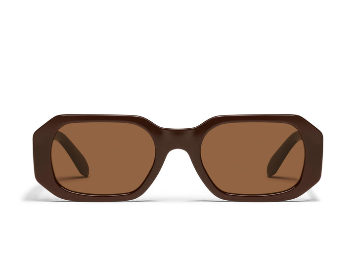 QUAY - Sunglasses for Men &amp; Women, Square Lenses with UV Protection (Hyped Up, Champagne Brown)