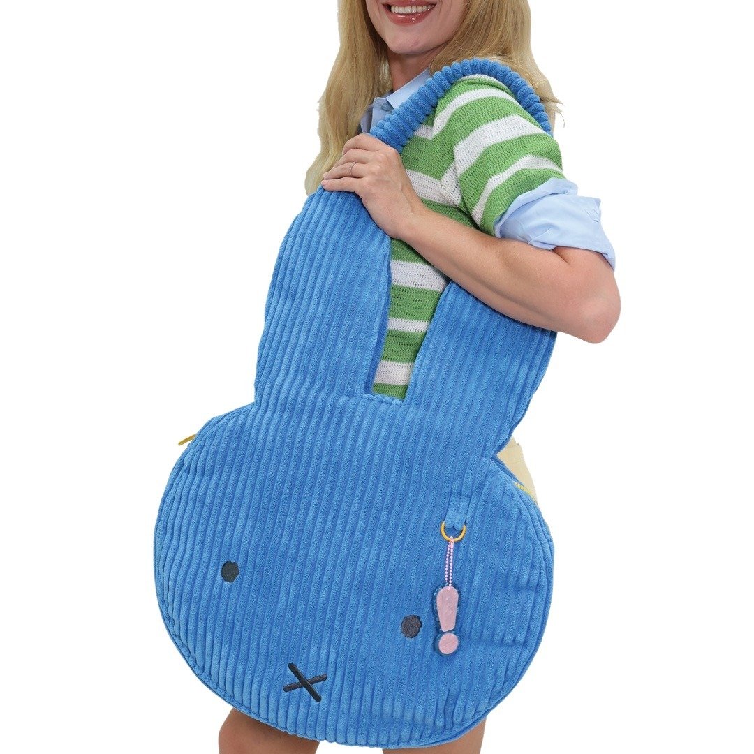 Whatever Makes You Happy Miffy Head Wide Corduroy Oversized Tote