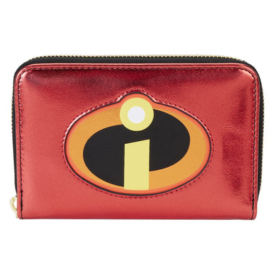Loungefly Pixar The Incredibles 20th Anniversary Metallic Cosplay Zip Around Wallet - Front