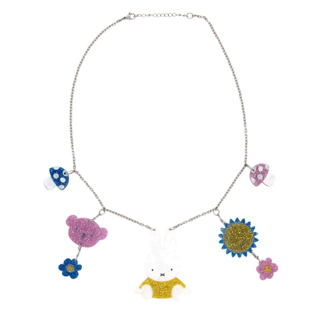 Whatever Makes You Happy Miffy Sun, Shroom &amp; Bear Acrylic Necklace