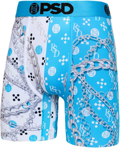 PSD Men's Powder Blue 3-Pack Boxer Briefs - Chain