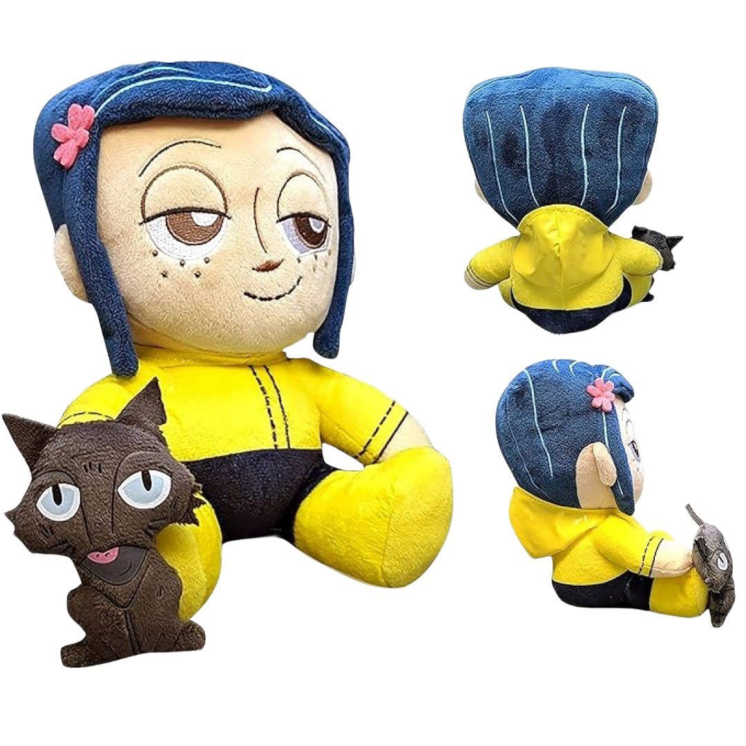 Kidrobot Coraline 8" Coraline and the Cat Phunny Plush Toy - multi angle
