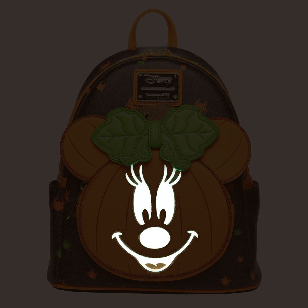 Loungefly Disney Glow in the Dark Pumpkin Minnie Mouse Mini Backpack - 707 Street Exclusive