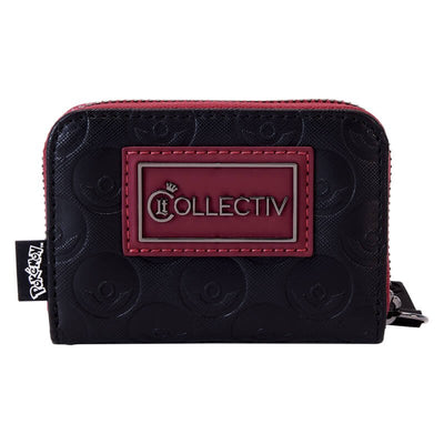 Back view of Loungefly COLLECTIV Pokemon Organizer Wallet displaying the COLLECTIV logo and black and red accents.