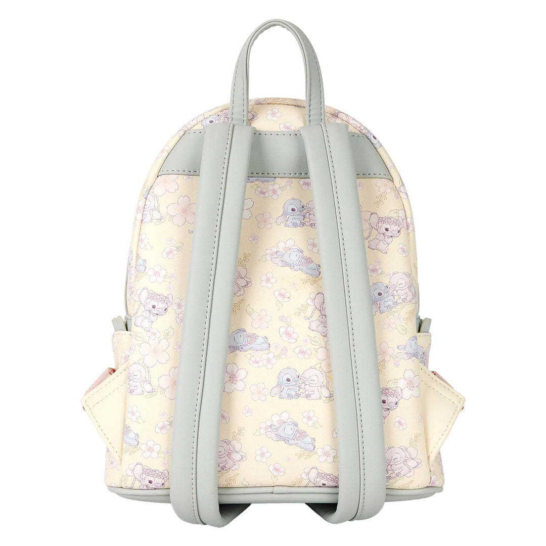 Loungefly Disney Stitch &amp; Angel Cherry Blossom All-Over Print Mini Backpack