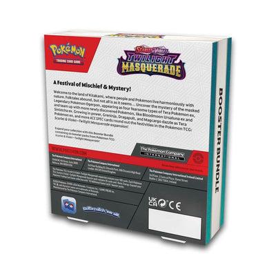Pokemon TCG: Scarlet and Violet Twilight Masquerade Booster Bundle Card Game - Back of box