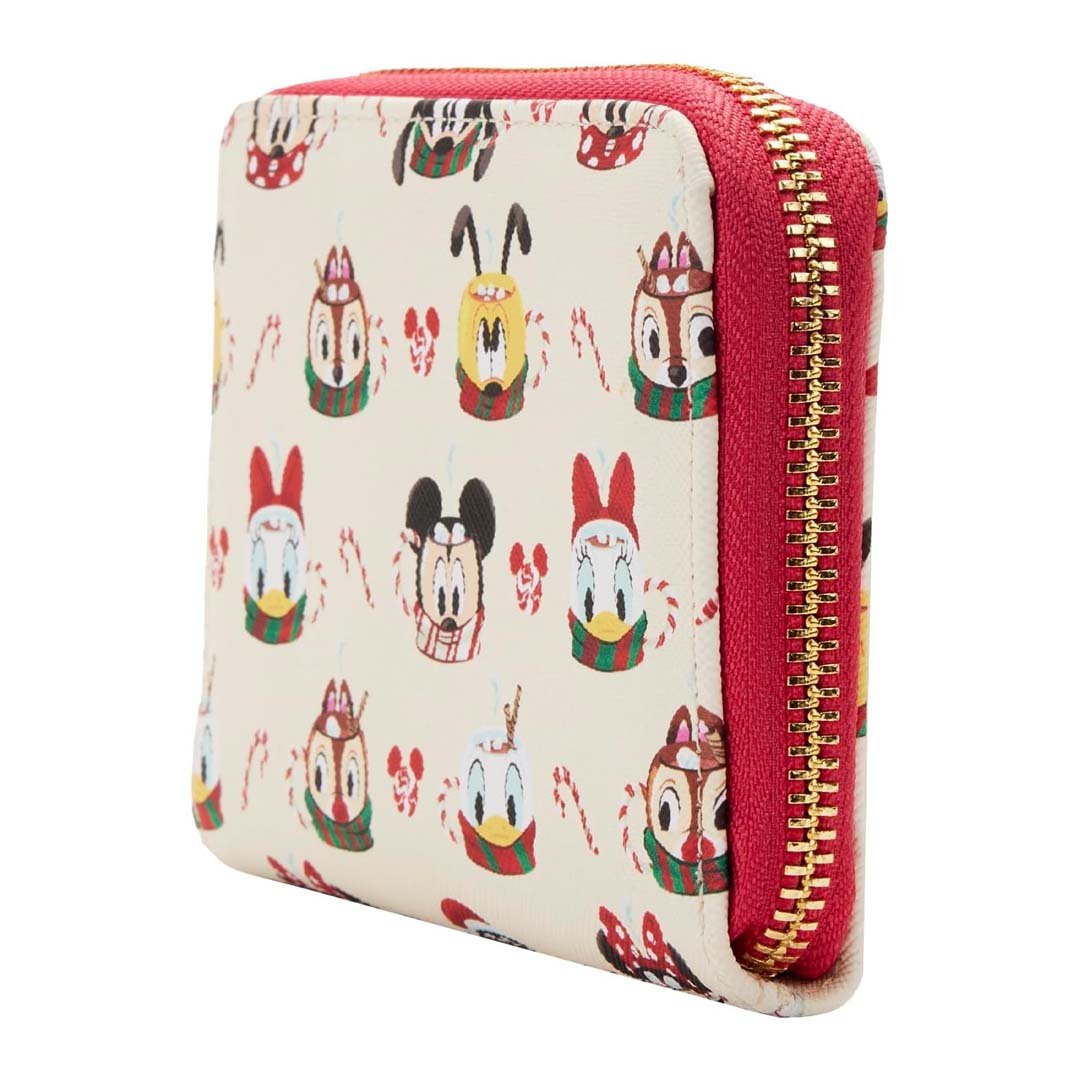 Loungefly Disney Hot Cocoa Mugs Allover Print Zip-Around Wallet