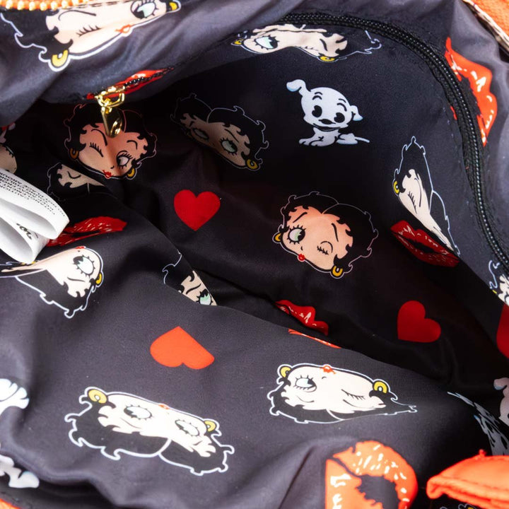Whatever Makes You Happy Betty Boop Padded Nylon Baguette with Webbing Strap