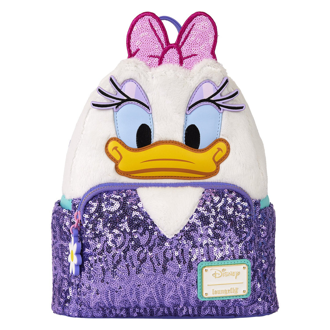 Loungefly Disney Daisy Duck 85th Anniversary Sequin Plush Cosplay Mini Backpack