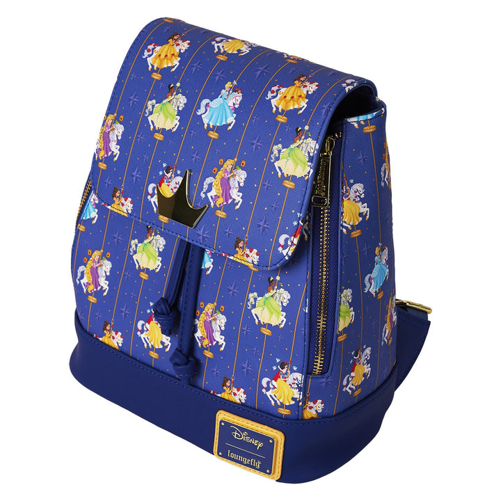 Loungefly Disney Princess Carousel All-Over Print Drawstring Mini Backpack