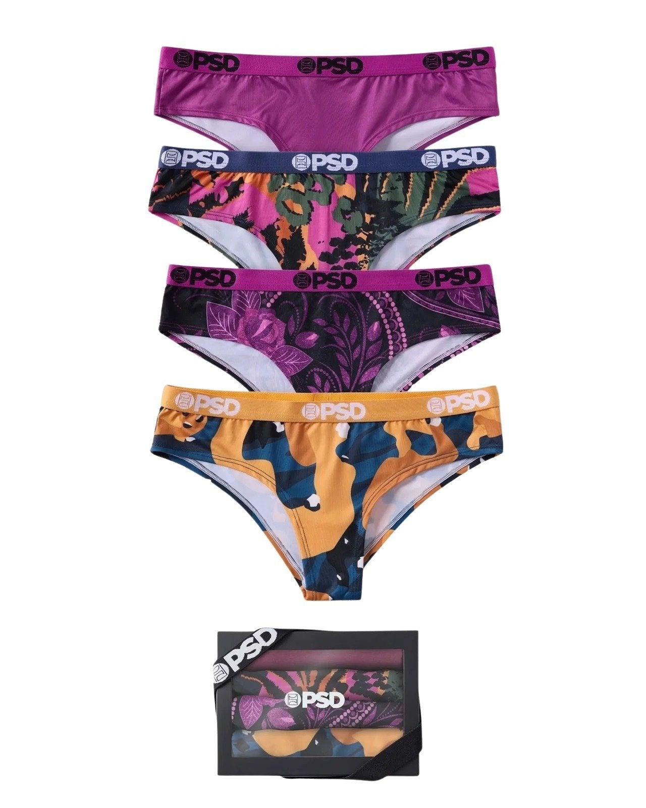 PSD Underwear Women's Holiday Mood Cheeky Cut Underwear 4-Pack Box