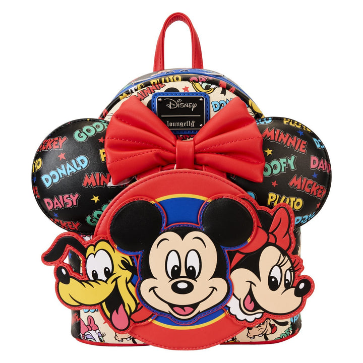 Loungefly Disney Mickey &amp; Friends Classic All-Over Print Mini Backpack With Ear Headband