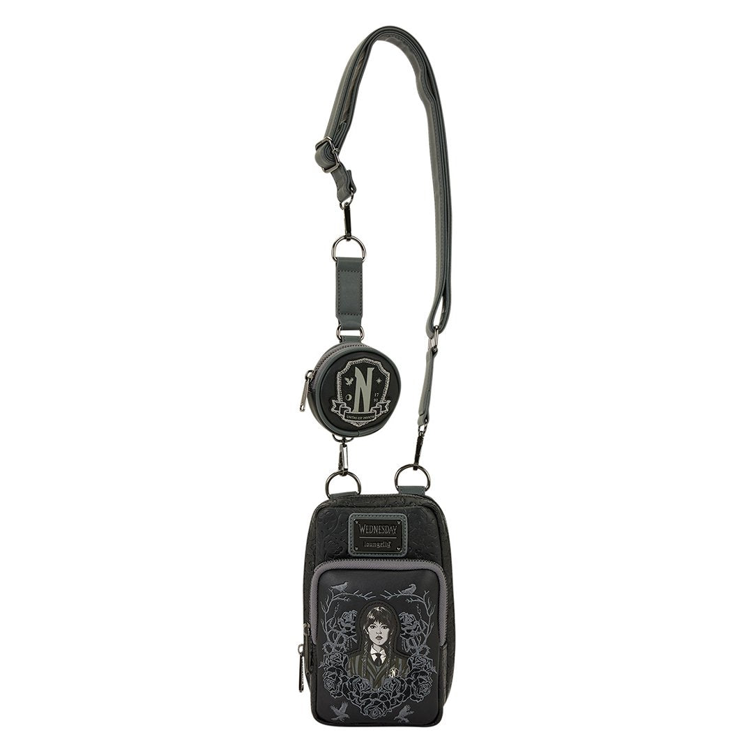 Loungefly MGM Wednesday Cell Phone Crossbody Bag with Coin Bag