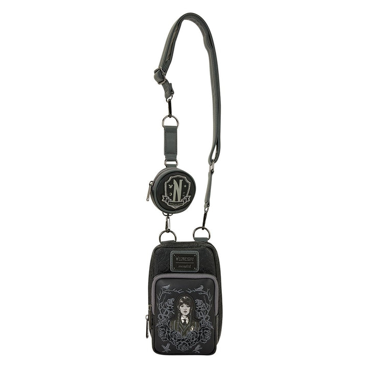 Loungefly MGM Wednesday Cell Phone Crossbody Bag with Coin Bag