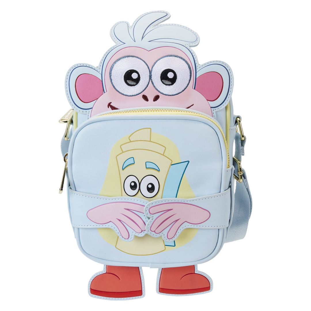 Loungefly Nickelodeon Dora the Explorer Boots Crossbuddy Bag - Front with Straps
