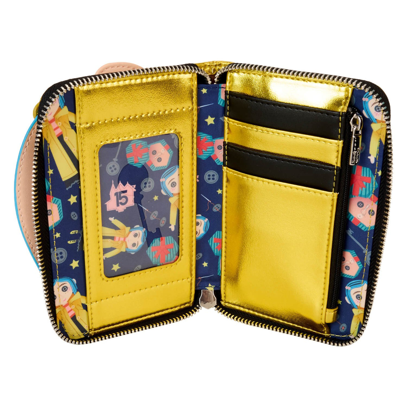 Loungefly Laika Coraline 15th Anniversary Doll Cosplay Zip-Around Wallet - Open Fold