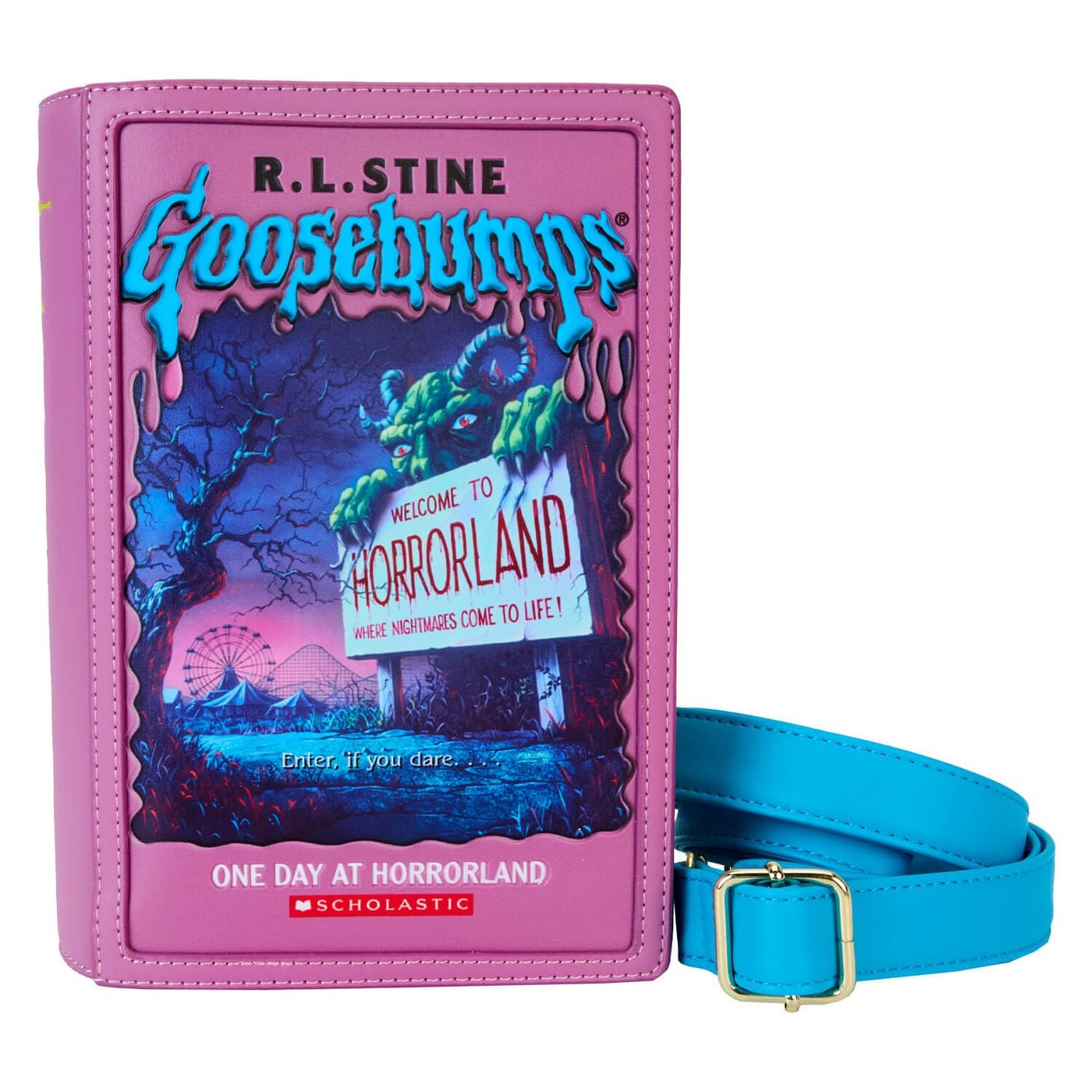 Loungefly Sony Goosebumps One Day at Horrorland Book Crossbody - front