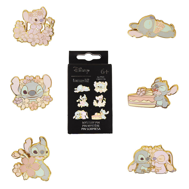 Loungefly Disney Stitch &amp; Angel Cherry Blossom Mystery Box Pin