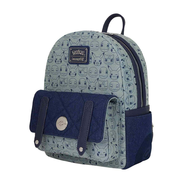 Loungefly Pokémon Faux Denim All-Over Print Mini Backpack
