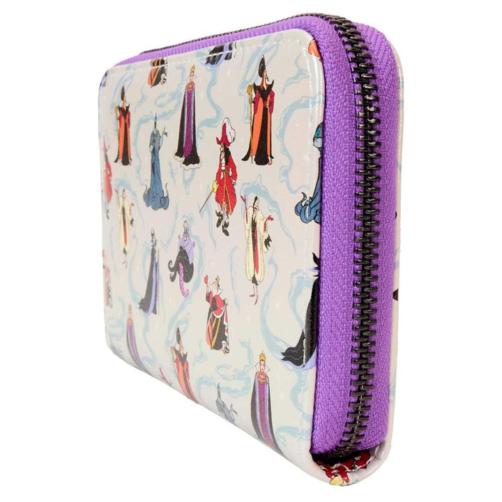 Loungefly Disney Villains Iridescent All-Over Print Zip Around Wallet