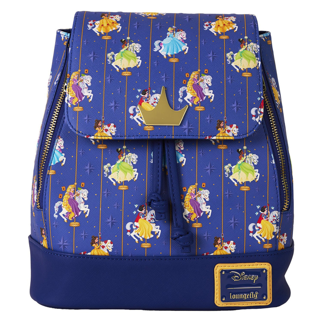 Loungefly Disney Princess Carousel All-Over Print Drawstring Mini Backpack