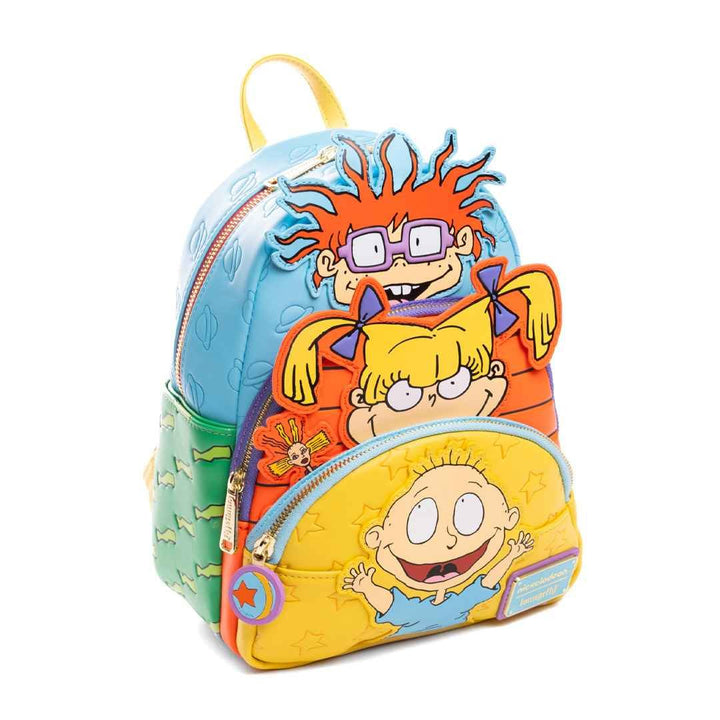 Loungefly Nickelodeon Rugrats Glow In The Dark Tommy, Chuckie, and Angelica Triple Pocket Mini Backpack - 707 Street Exclusive
