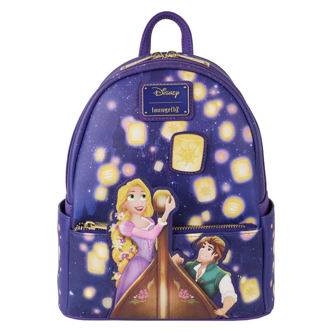 Loungefly Disney Tangled Rapunzel &amp; Flynn Rider Lantern Light Up Mini Backpack