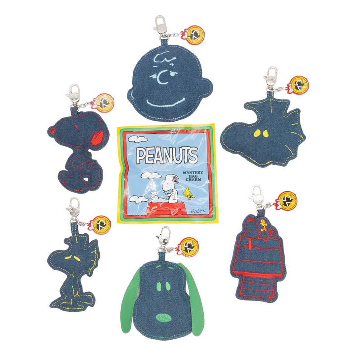 Whatever Makes You Happy Peanuts 75th Anniversary Mystery Bag Padded Denim Character Bag Charms