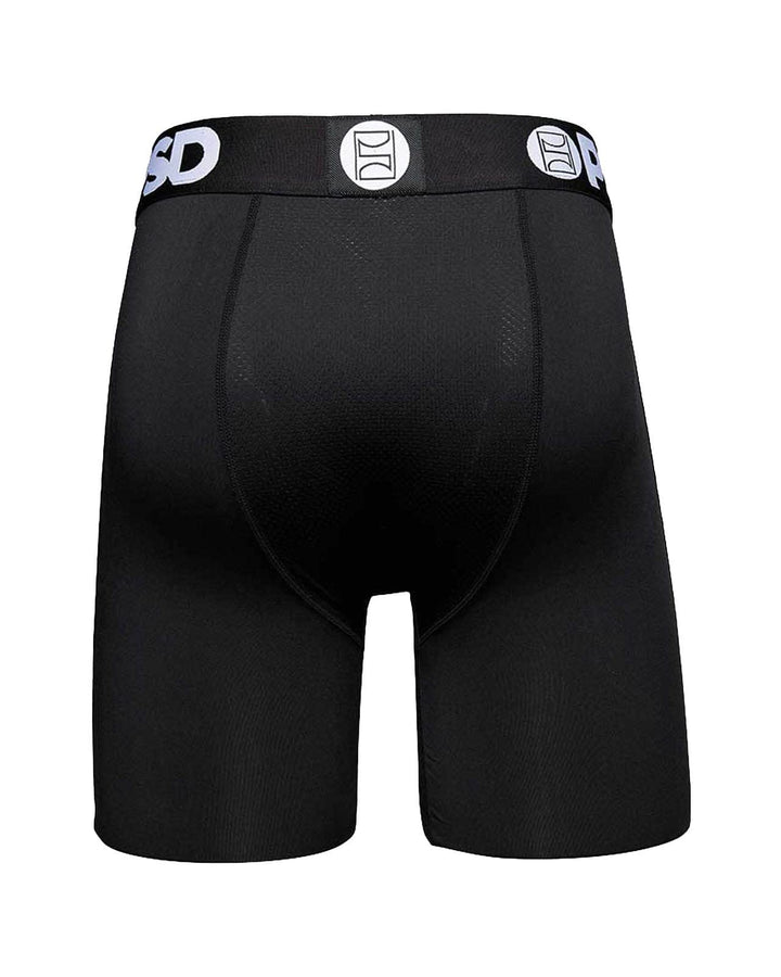 PSD Mens Boxer Briefs - Solids Black 3-Pack, 7 Inch Inseam, Moisture-Wicking, Boxer Briefs for Men Pack