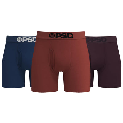 PSD Underwear Men's Dark Edge Modal Mid-Length Boxer Briefs 3-Pack