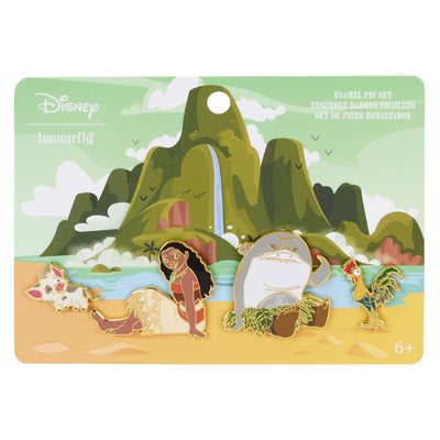 Loungefly Disney Moana Ocean Waves 4-Pack Pin Set - Front