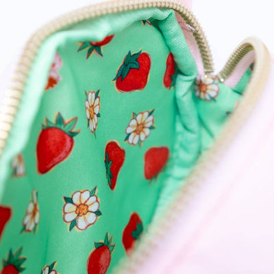 Whatever Makes You Happy Strawberry Shortcake Custard Plush Coin Bag with Strap