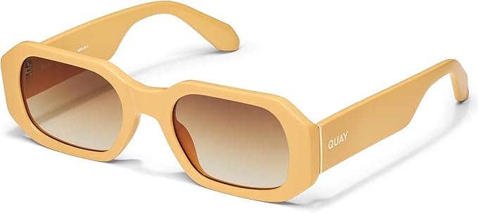 Quay - Sunglasses for Men &amp; Women, Square Lenses with UV Protection (Hyped Up, Sunflower)