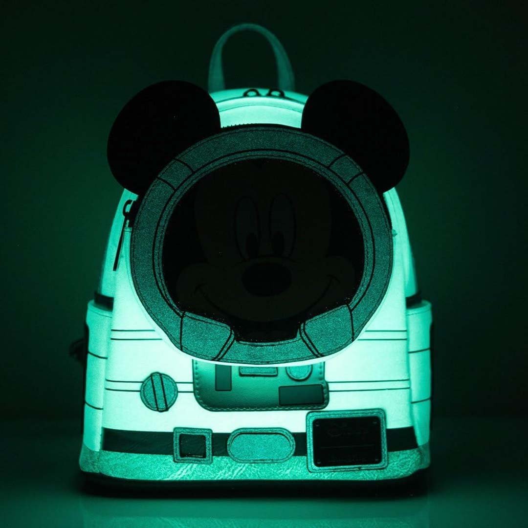 disney mickey mouse ghost glow-in-the-dark mini-backpack Loungefly Disney Glow in the Dark Mickey Mouse Spaceman Cosplay Mini  Backpack