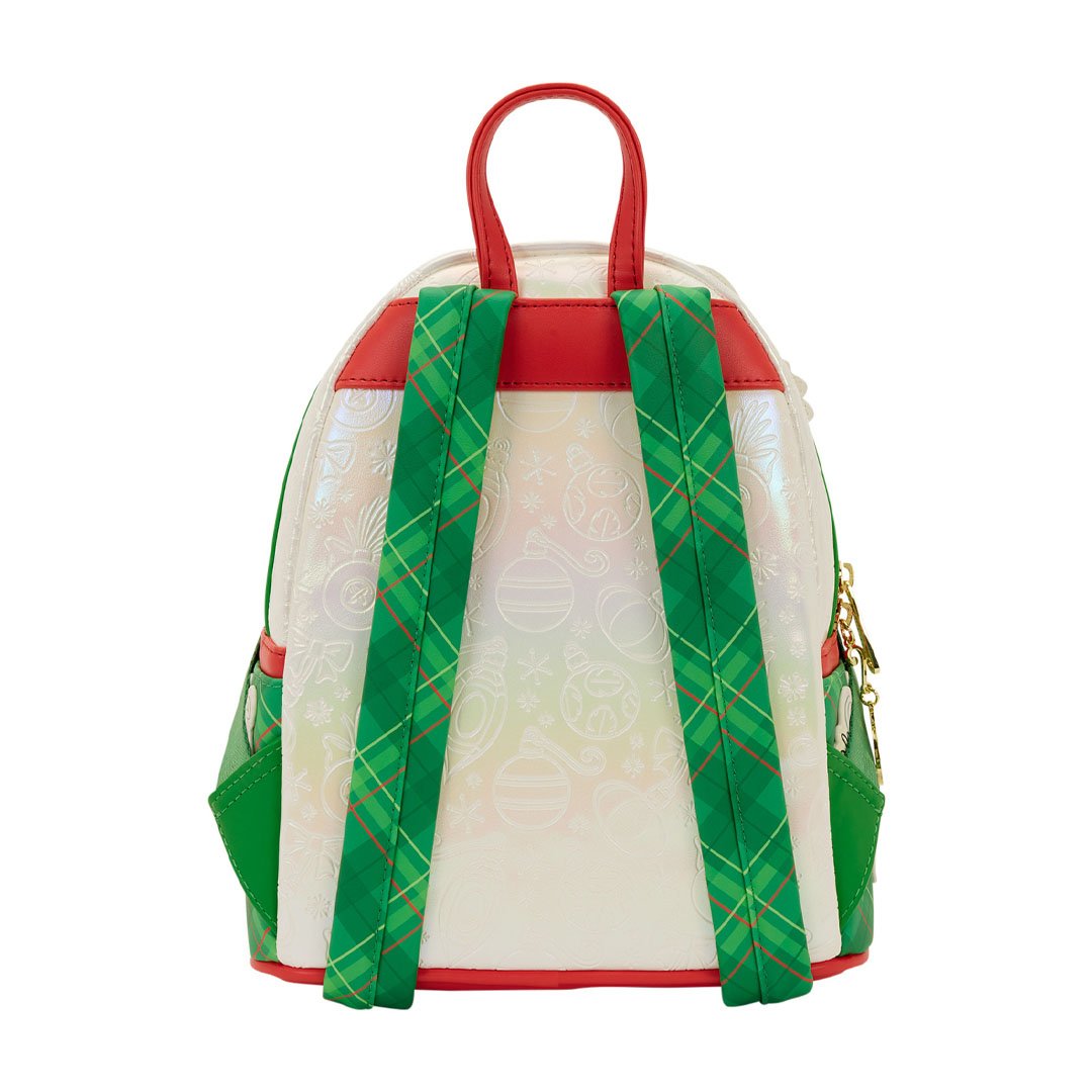 Loungefly Disney Stitch &amp; Scrump Iridescent Holiday Ornament Mini Backpack