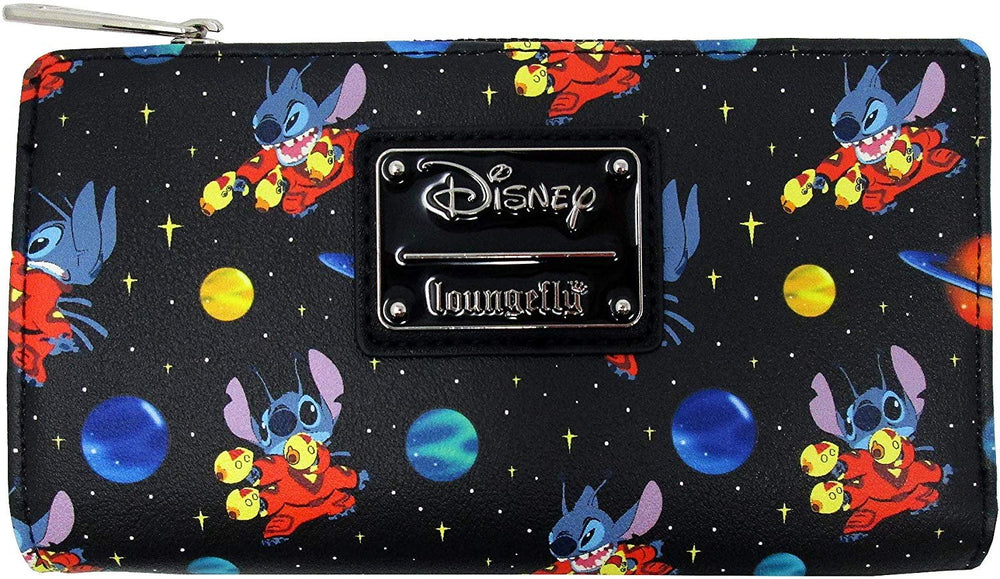 Loungefly Disney Lilo & Stitch in Space Allover Print Wallet - 707 Street Exclusive