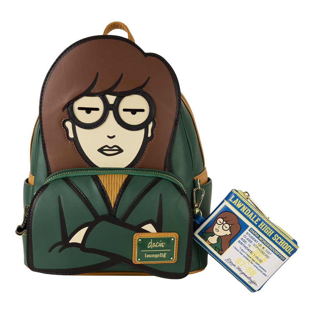 671803545342 - Loungefly Viacom Daria Cosplay Mini Backpack with Coin Bag - front  