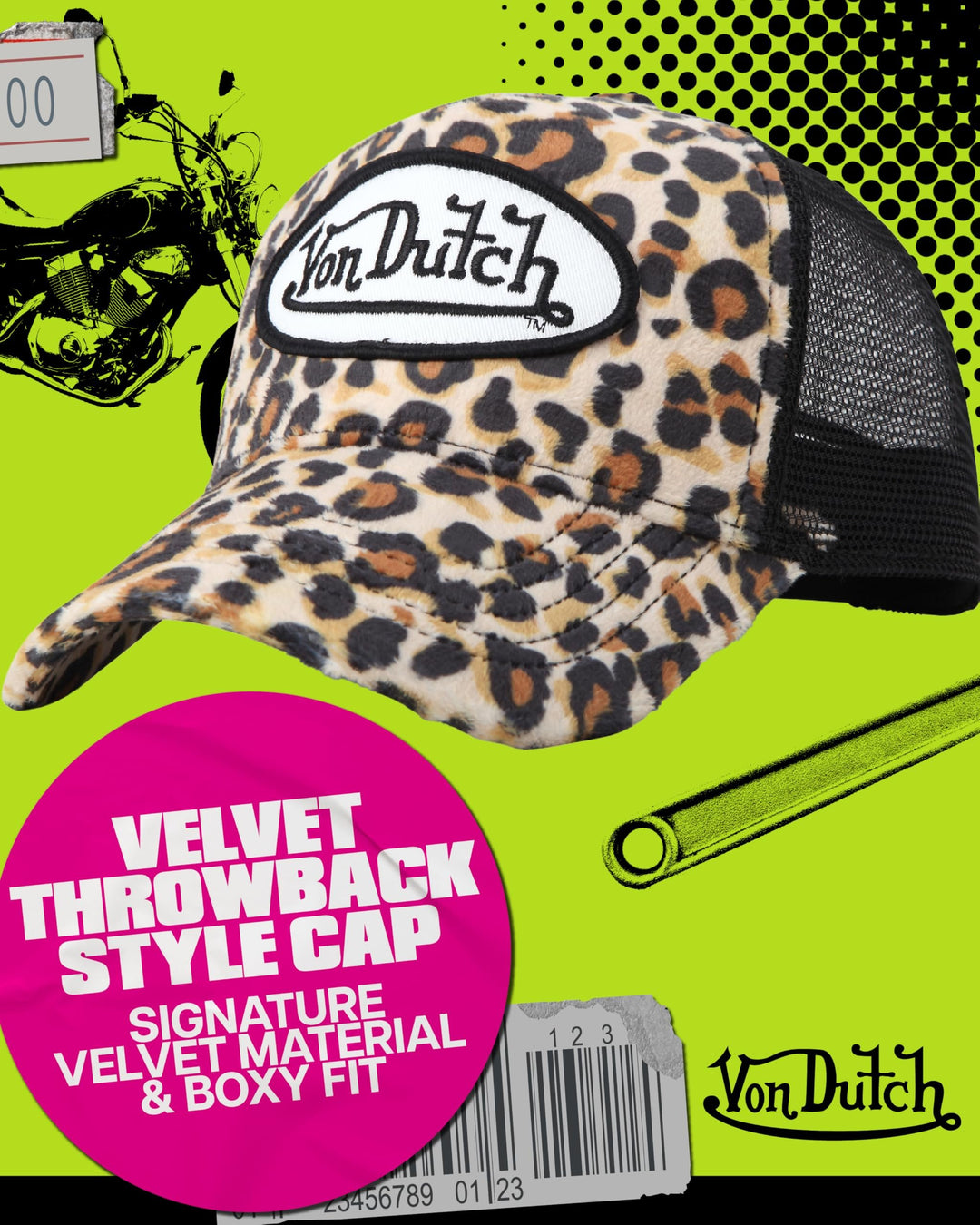 Von Dutch Unisex Trucker Hat - Plush Curved Bill Mesh Back Retro Classic Adjustable Snapback Baseball Cap for Men and Women