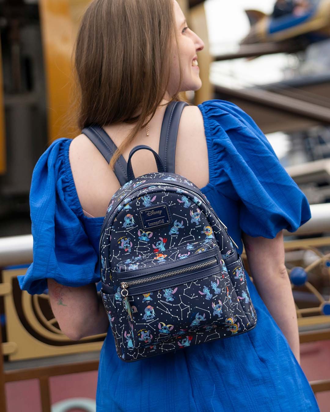Loungefly Disney Lilo And Stitch Zodiac Glow In The Dark All-Over Print Mini Backpack - 707 Street Exclusive 