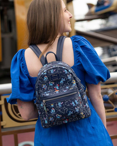 Loungefly Disney Lilo And Stitch Zodiac Glow In The Dark All-Over Print Mini Backpack - 707 Street Exclusive 