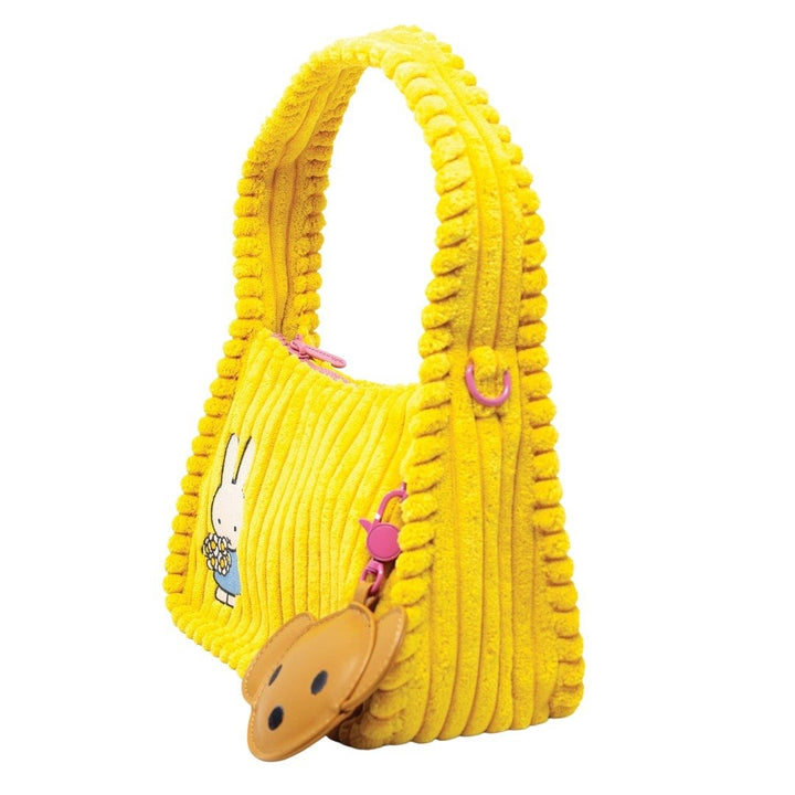 Whatever Makes You Happy Miffy Corduroy Baguette Crossbody Bag with Bag Charm