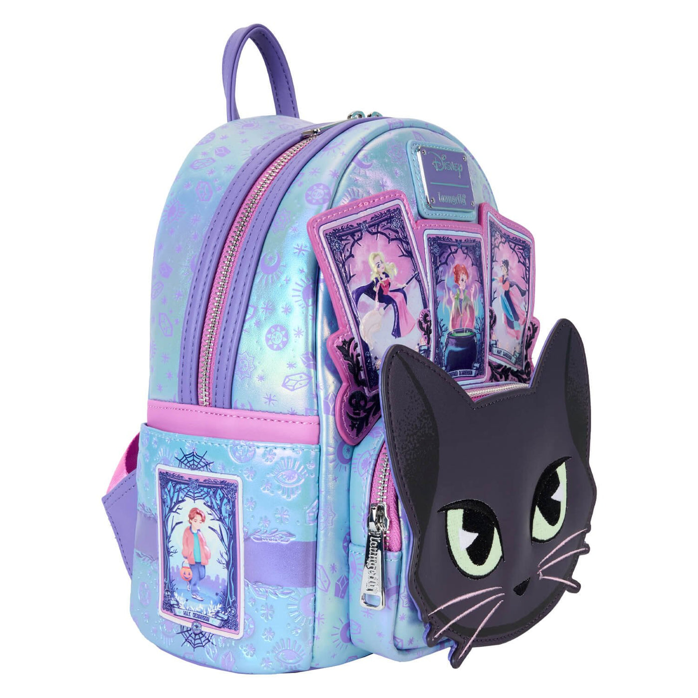 Loungefly Disney Hocus Pocus Tarot Card Binx Mini Backpack  - side profile