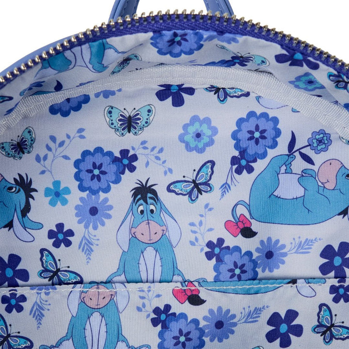 Loungefly Disney Winnie The Pooh Floral Eeyore Quilted Texture Mini Backpack