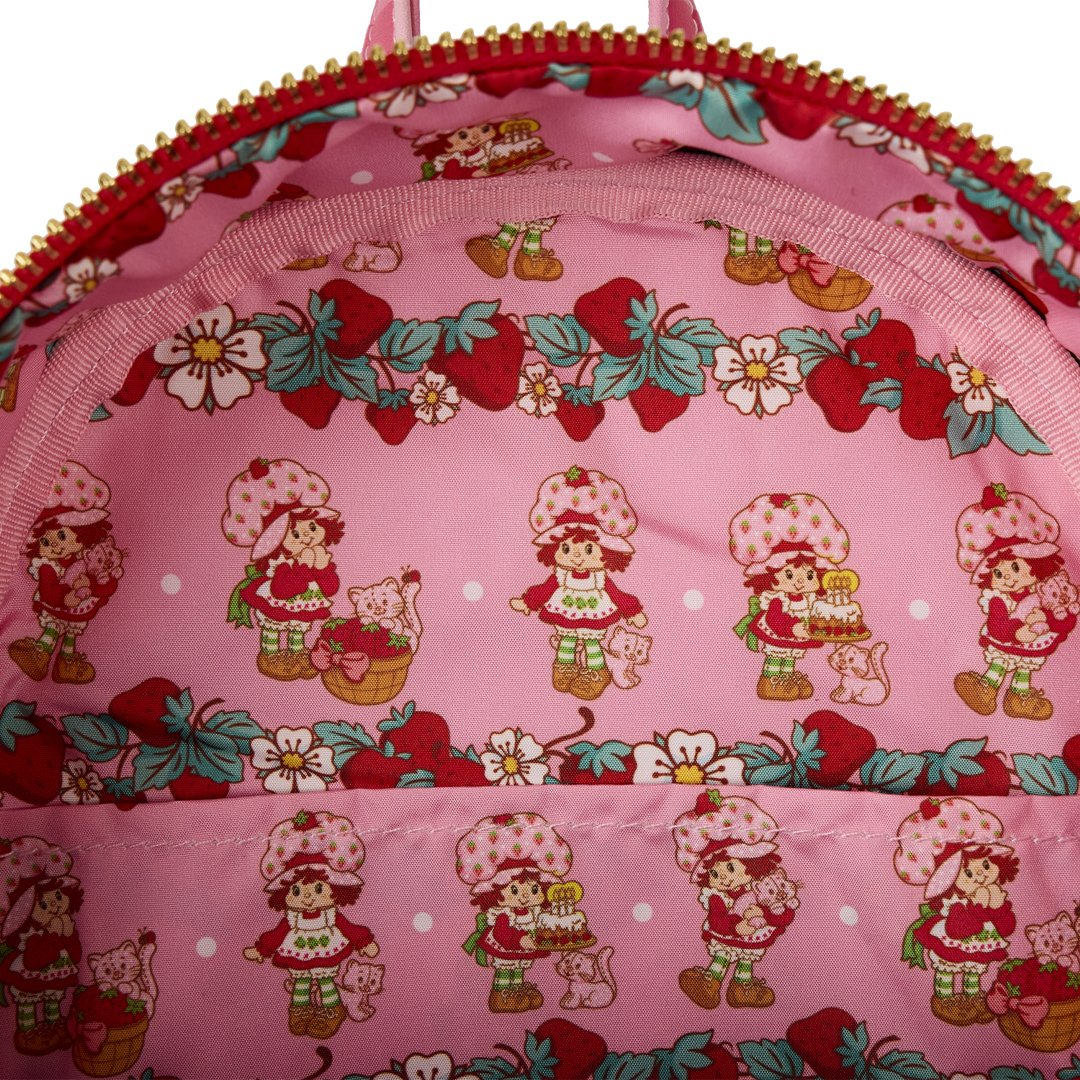 Loungefly Strawberry Shortcake Denim Gingham Mini Backpack
