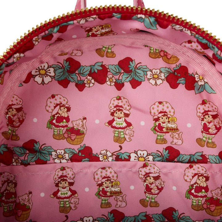 Loungefly Strawberry Shortcake Denim Gingham Mini Backpack
